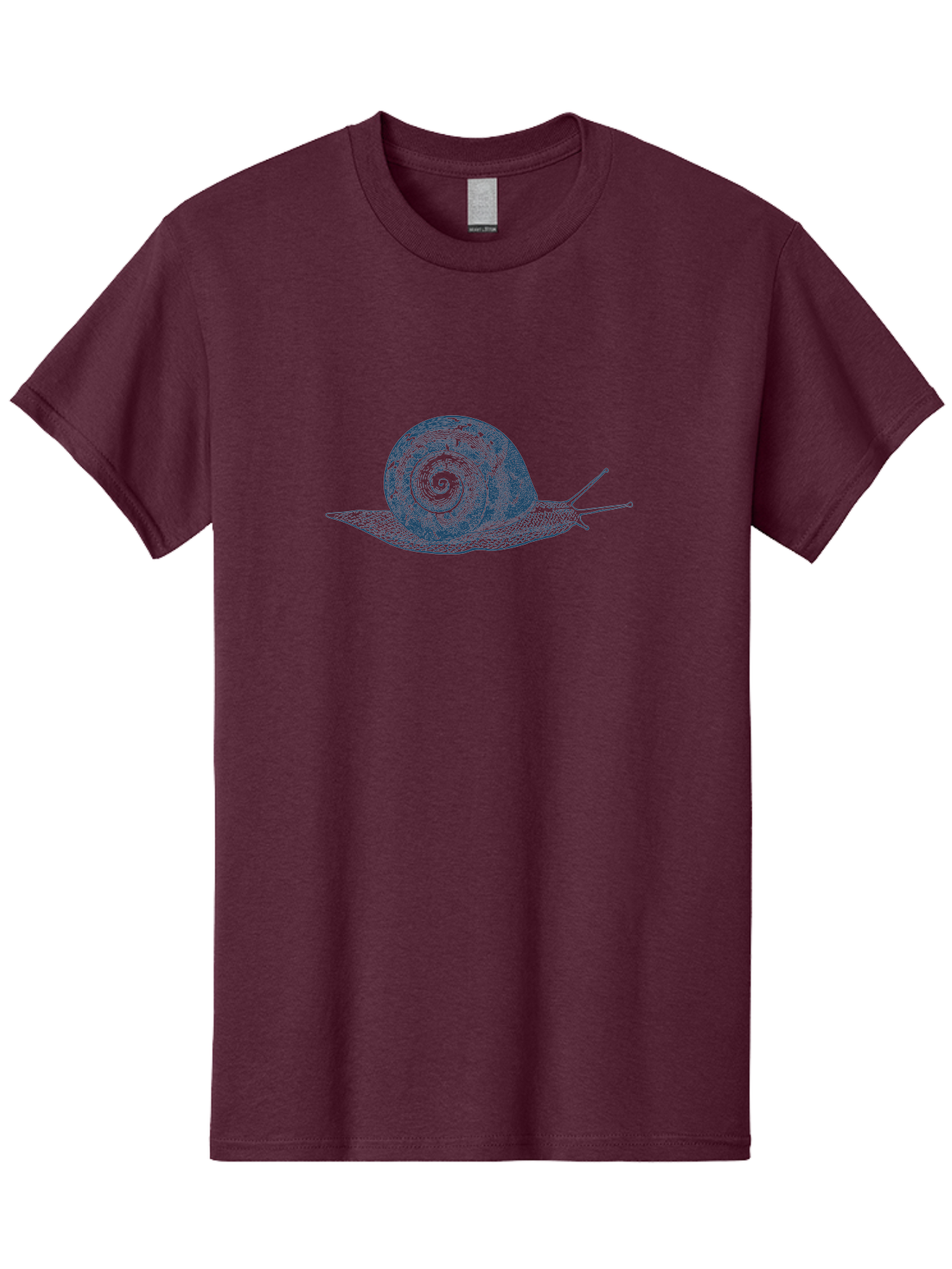 Spiral Snail Crawl Men'S Graphic Tee, 100% Cotton, Comfortable Casual Summer Wear, Machine Washable, Snail On A Leaf, Shell Spiral, Garden Creature, Slow Movement, Nature Illustration, Detailed Drawing, Whimsical Art, Illustration Design, Aae666