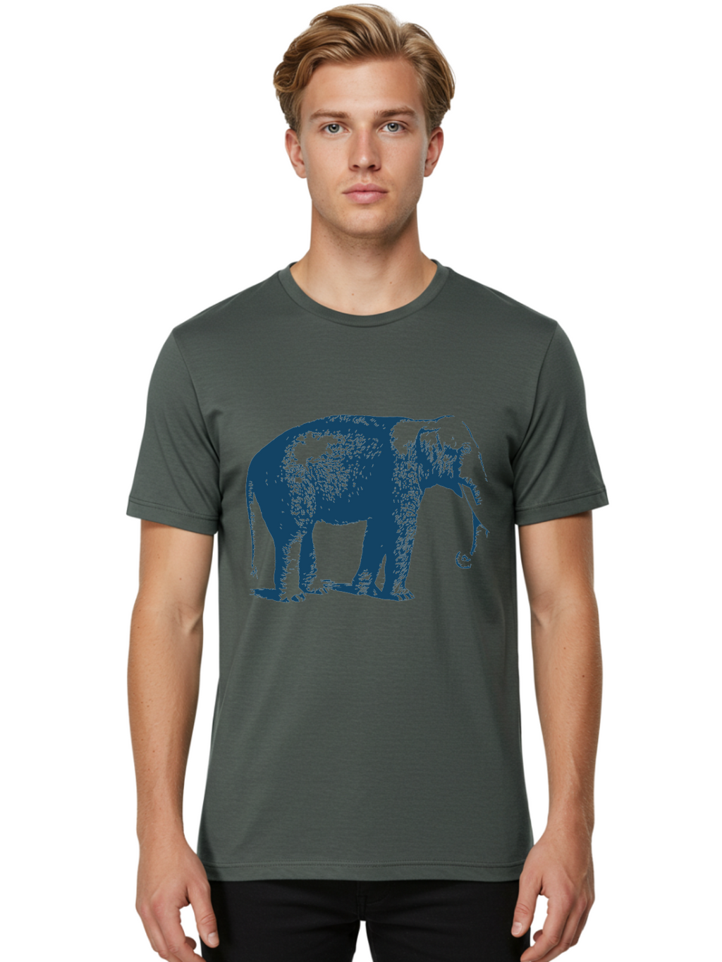 Elephant Men'S Graphic Tee, 100% Cotton, Comfortable Casual Summer Wear, Machine Washable, Wildlife, Majestic Animal, Large Mammal, Trunk, Tusks, Nature, Conservation, Endangered Species, Pachyderm Aae671