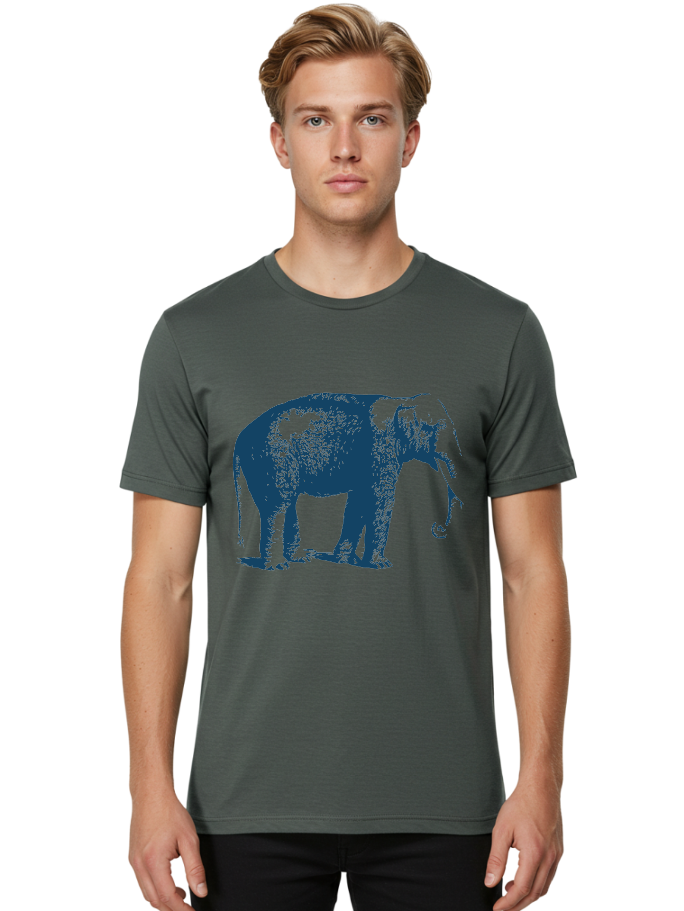 Elephant Men'S Graphic Tee, 100% Cotton, Comfortable Casual Summer Wear, Machine Washable, Wildlife, Majestic Animal, Large Mammal, Trunk, Tusks, Nature, Conservation, Endangered Species, Pachyderm Aae671
