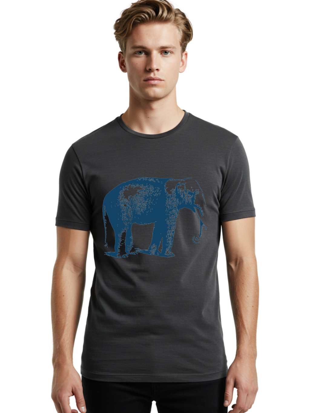 Elephant Men'S Graphic Tee, 100% Cotton, Comfortable Casual Summer Wear, Machine Washable, Wildlife, Majestic Animal, Large Mammal, Trunk, Tusks, Nature, Conservation, Endangered Species, Pachyderm Aae671