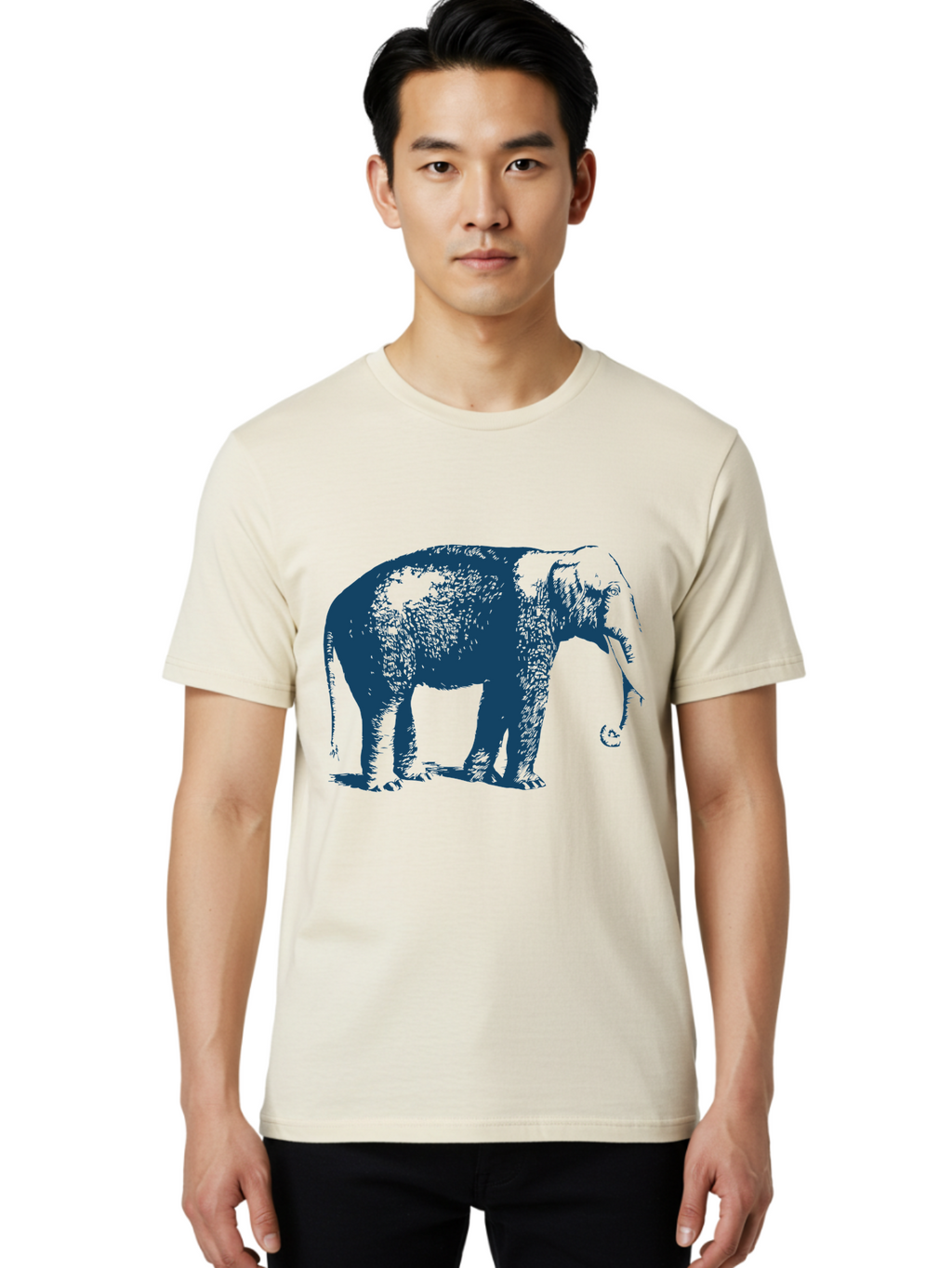Elephant Men'S Graphic Tee, 100% Cotton, Comfortable Casual Summer Wear, Machine Washable, Wildlife, Majestic Animal, Large Mammal, Trunk, Tusks, Nature, Conservation, Endangered Species, Pachyderm Aae671