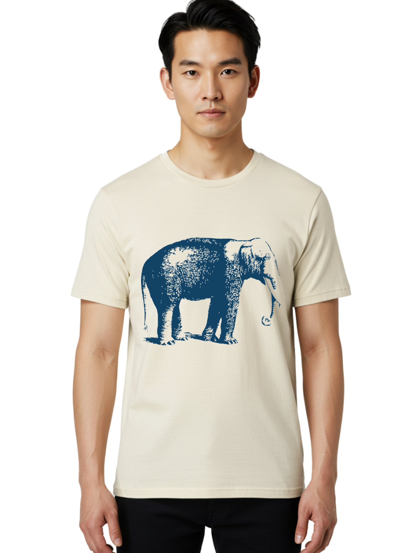 Elephant Men'S Graphic Tee, 100% Cotton, Comfortable Casual Summer Wear, Machine Washable, Wildlife, Majestic Animal, Large Mammal, Trunk, Tusks, Nature, Conservation, Endangered Species, Pachyderm Aae671