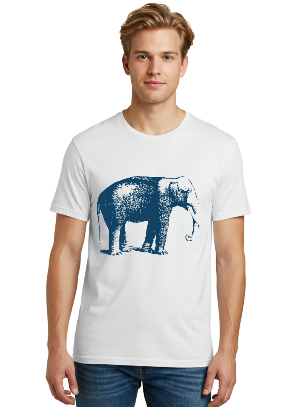 Elephant Men'S Graphic Tee, 100% Cotton, Comfortable Casual Summer Wear, Machine Washable, Wildlife, Majestic Animal, Large Mammal, Trunk, Tusks, Nature, Conservation, Endangered Species, Pachyderm Aae671