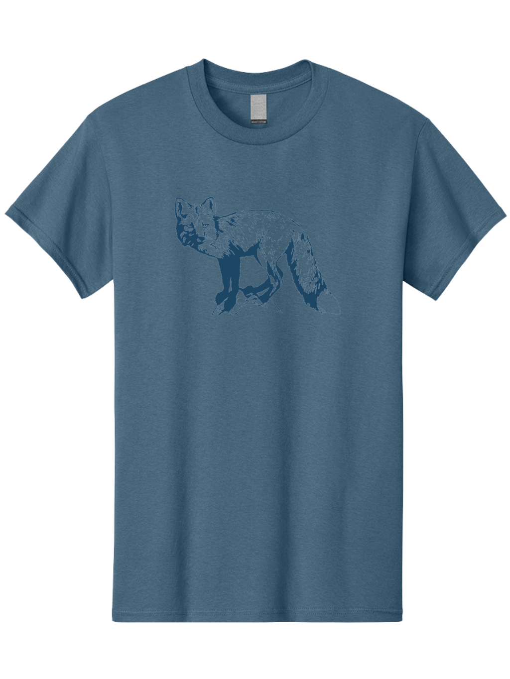 Stonewatch Fox Men'S Graphic Tee, 100% Cotton, Comfortable Casual Summer Wear, Machine Washable, Wildlife, Fox Illustration, Woodland Animals, Graphic Design, Monochrome Artwork, Cute Creatures, Furry Friends, Animal Graphics Aae672