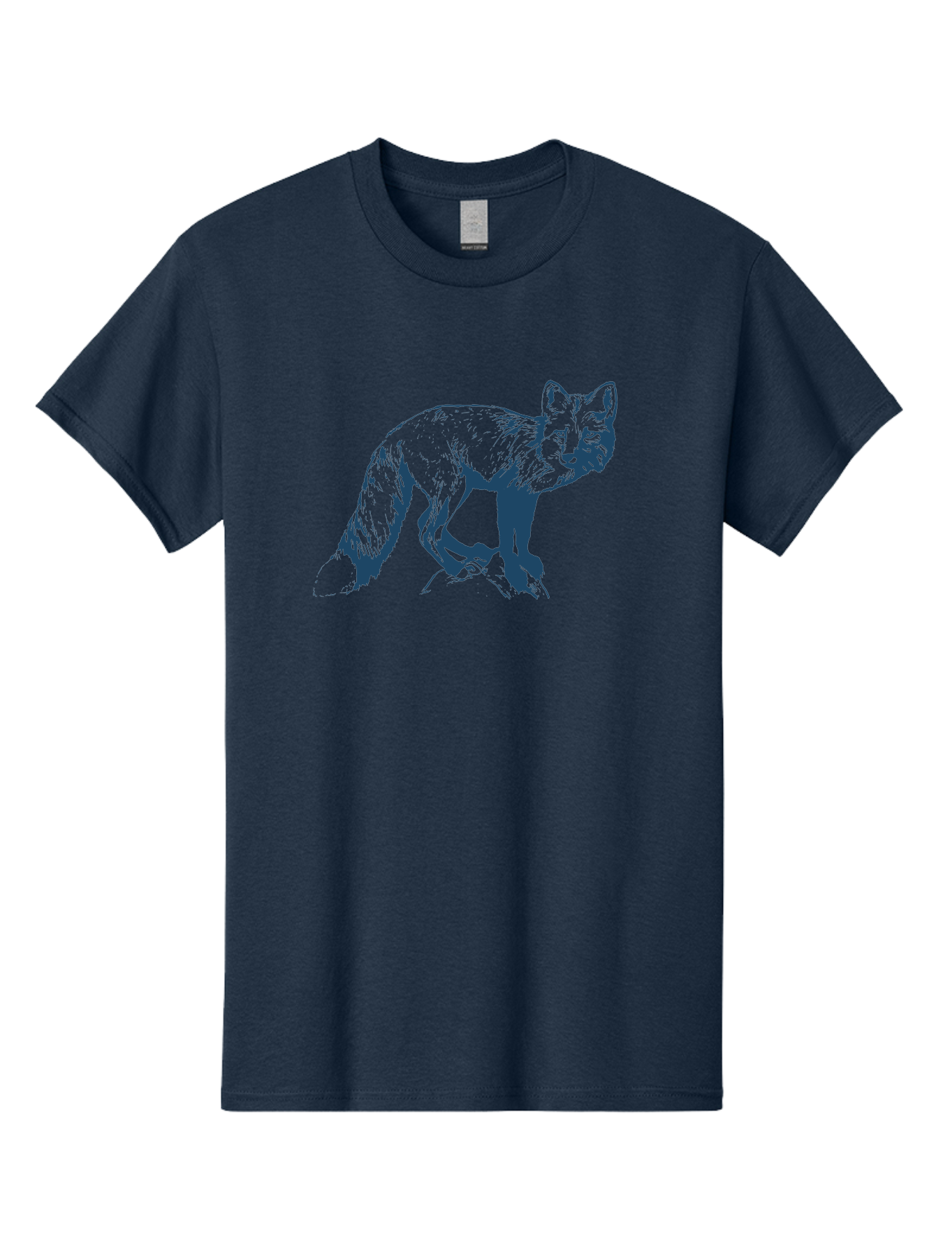 Stonewatch Fox 2 Men'S Graphic Tee, 100% Cotton, Comfortable Casual Summer Wear, Machine Washable, Fox, Wildlife, Animal Illustration, Sketch Art, Wild Animal, Mammal, Pen Drawing, Graphic Design Aae673