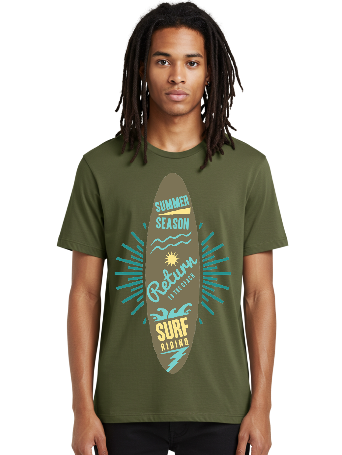 Surf Riding Men'S Graphic Tee, 100% Cotton, Comfortable Casual Summer Wear, Machine Washable, Surfing Graphics, Beach Vibes, Summer Season, Surf Riding, Retro Design, Sun Symbol, Wavy Lines, Surfing Culture, Coastal Lifestyle, Summer Fun Aae677