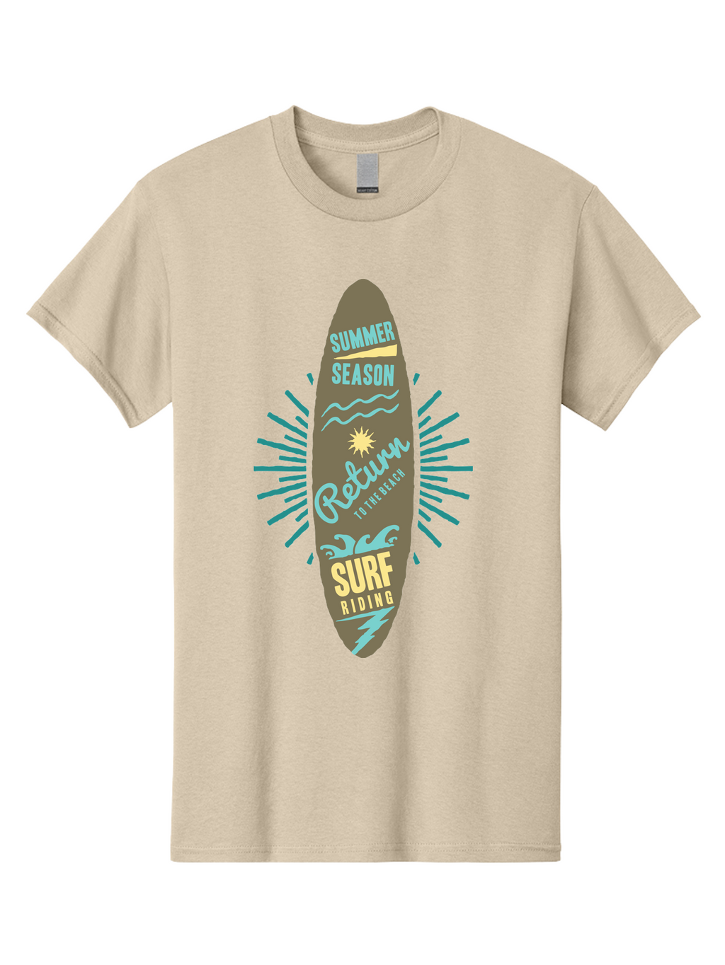 Surf Riding Men'S Graphic Tee, 100% Cotton, Comfortable Casual Summer Wear, Machine Washable, Surfing Graphics, Beach Vibes, Summer Season, Surf Riding, Retro Design, Sun Symbol, Wavy Lines, Surfing Culture, Coastal Lifestyle, Summer Fun Aae677