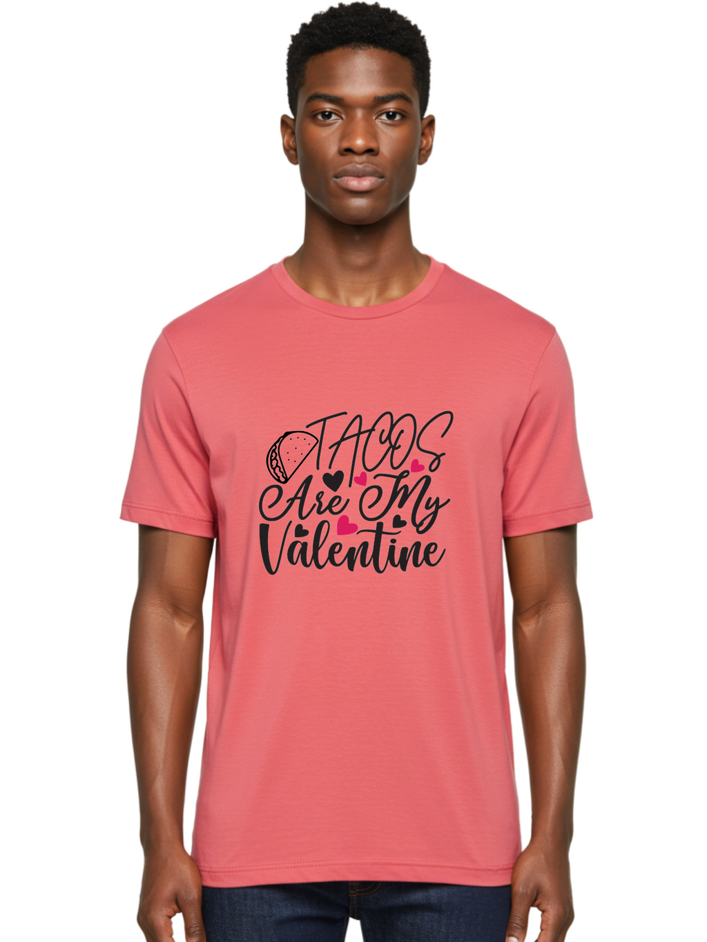 Tacos Are My Valentine Men'S Graphic Tee, 100% Cotton, Comfortable Casual Summer Wear, Machine Washable, Tacos Are My Valentine, Taco Love Quotes, Funny Valentines Day, Mexican Food Quotes, Taco Valentines Day, Taco Hearts, Cute Taco Designs, Aae680