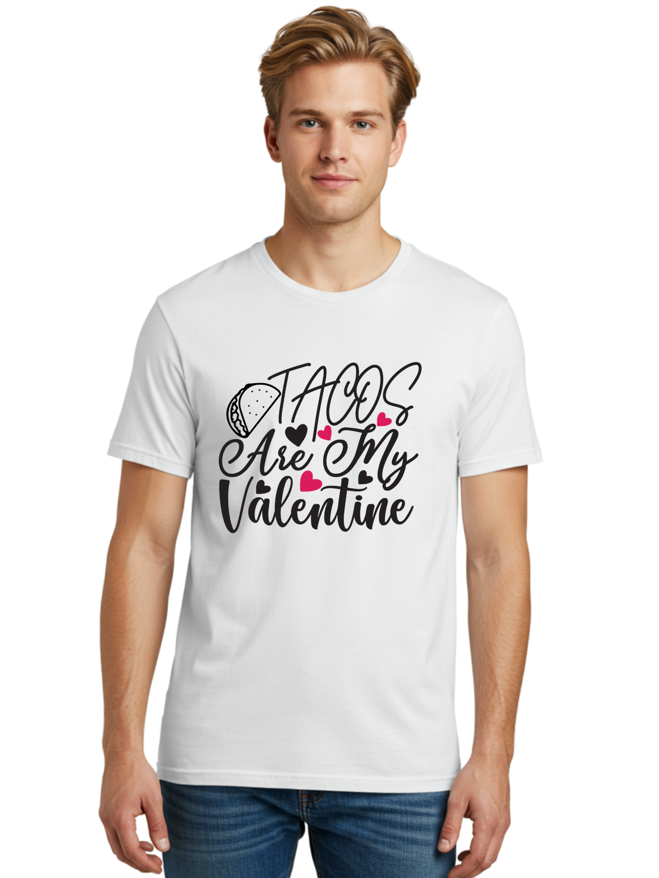 Tacos Are My Valentine Men'S Graphic Tee, 100% Cotton, Comfortable Casual Summer Wear, Machine Washable, Tacos Are My Valentine, Taco Love Quotes, Funny Valentines Day, Mexican Food Quotes, Taco Valentines Day, Taco Hearts, Cute Taco Designs, Aae680