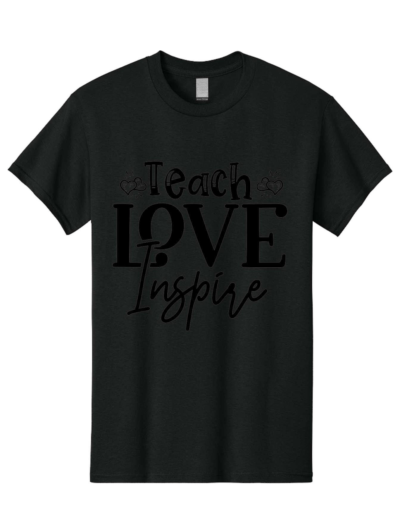 Teach Love Inspire Men'S Graphic Tee, 100% Cotton, Comfortable Casual Summer Wear, Machine Washable, Teach Love Inspire, Teaching Quotes, Inspirational Quotes, Love Quotes, Teacher Appreciation, Motivational Phrases, Heartwarming Messages, Aae683