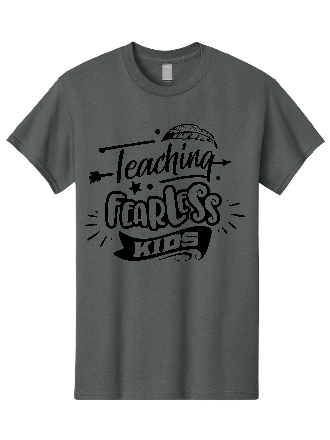 Teaching Fearless Kids Men'S Graphic Tee, 100% Cotton, Comfortable Casual Summer Wear, Machine Washable, Teaching Fearless Kids, Inspirational Quotes, Motivational Phrases, Confidence Building, Positive Thinking, Empowerment For Children, Aae686