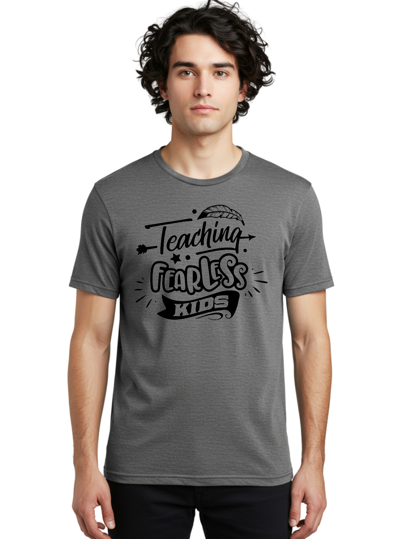 Teaching Fearless Kids Men'S Graphic Tee, 100% Cotton, Comfortable Casual Summer Wear, Machine Washable, Teaching Fearless Kids, Inspirational Quotes, Motivational Phrases, Confidence Building, Positive Thinking, Empowerment For Children, Aae686