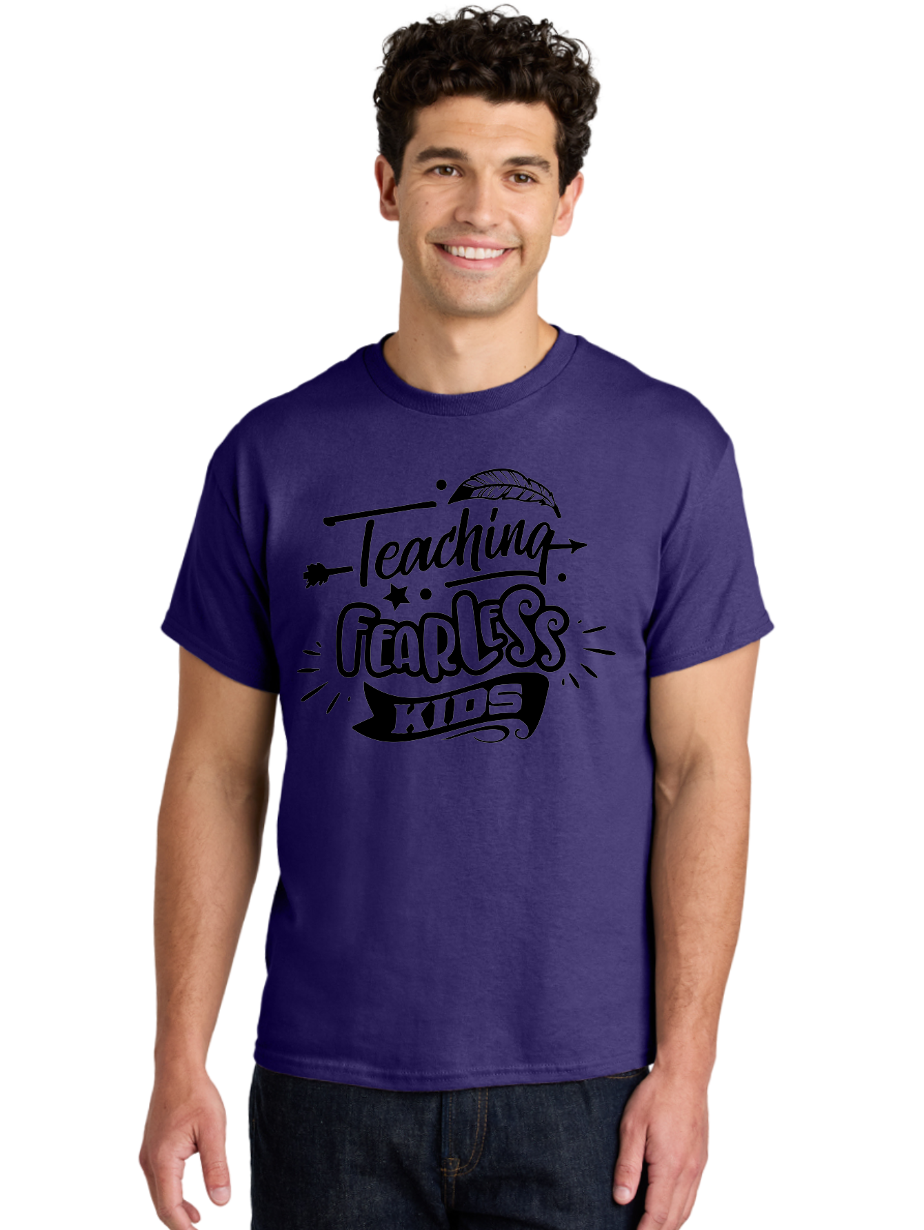 Teaching Fearless Kids Men'S Graphic Tee, 100% Cotton, Comfortable Casual Summer Wear, Machine Washable, Teaching Fearless Kids, Inspirational Quotes, Motivational Phrases, Confidence Building, Positive Thinking, Empowerment For Children, Aae686
