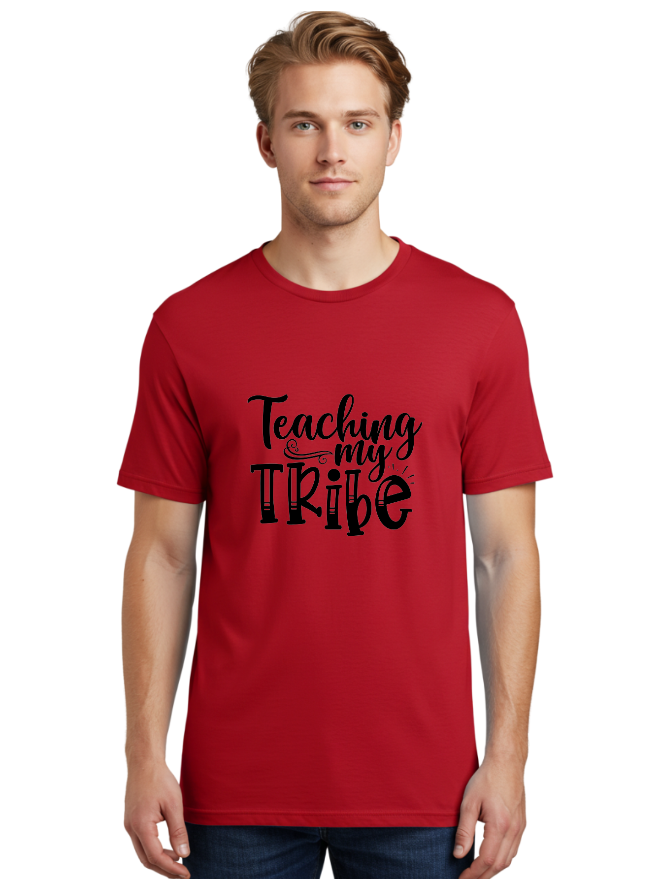 Teaching My Tribe Men'S Graphic Tee, 100% Cotton, Comfortable Casual Summer Wear, Machine Washable, Teaching Quote, Inspirational Quote, Motivational Quote, Teacher Life, Teacher Quote, Homeschool Quote, Family Education Aae687