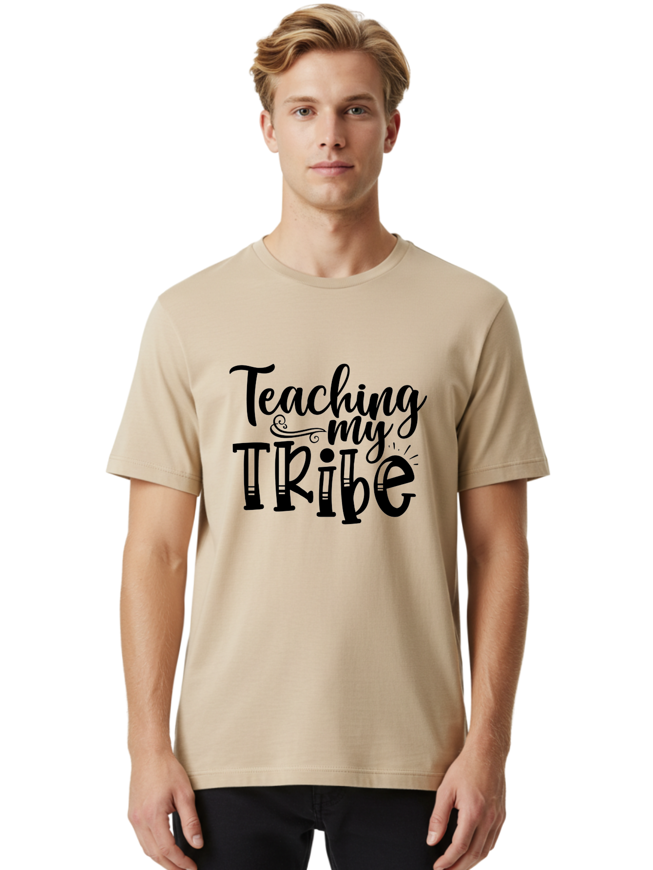 Teaching My Tribe Men'S Graphic Tee, 100% Cotton, Comfortable Casual Summer Wear, Machine Washable, Teaching Quote, Inspirational Quote, Motivational Quote, Teacher Life, Teacher Quote, Homeschool Quote, Family Education Aae687