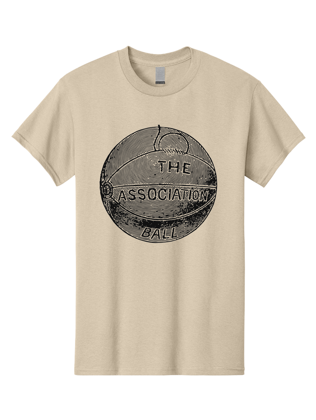 The Association Ball Men'S Graphic Tee, 100% Cotton, Comfortable Casual Summer Wear, Machine Washable, Vintage Basketball Illustration, Retro Sports Art, Circular Design, Textured Ball, Bold Typography, Nostalgic Feel, Classic Basketball, Aae693