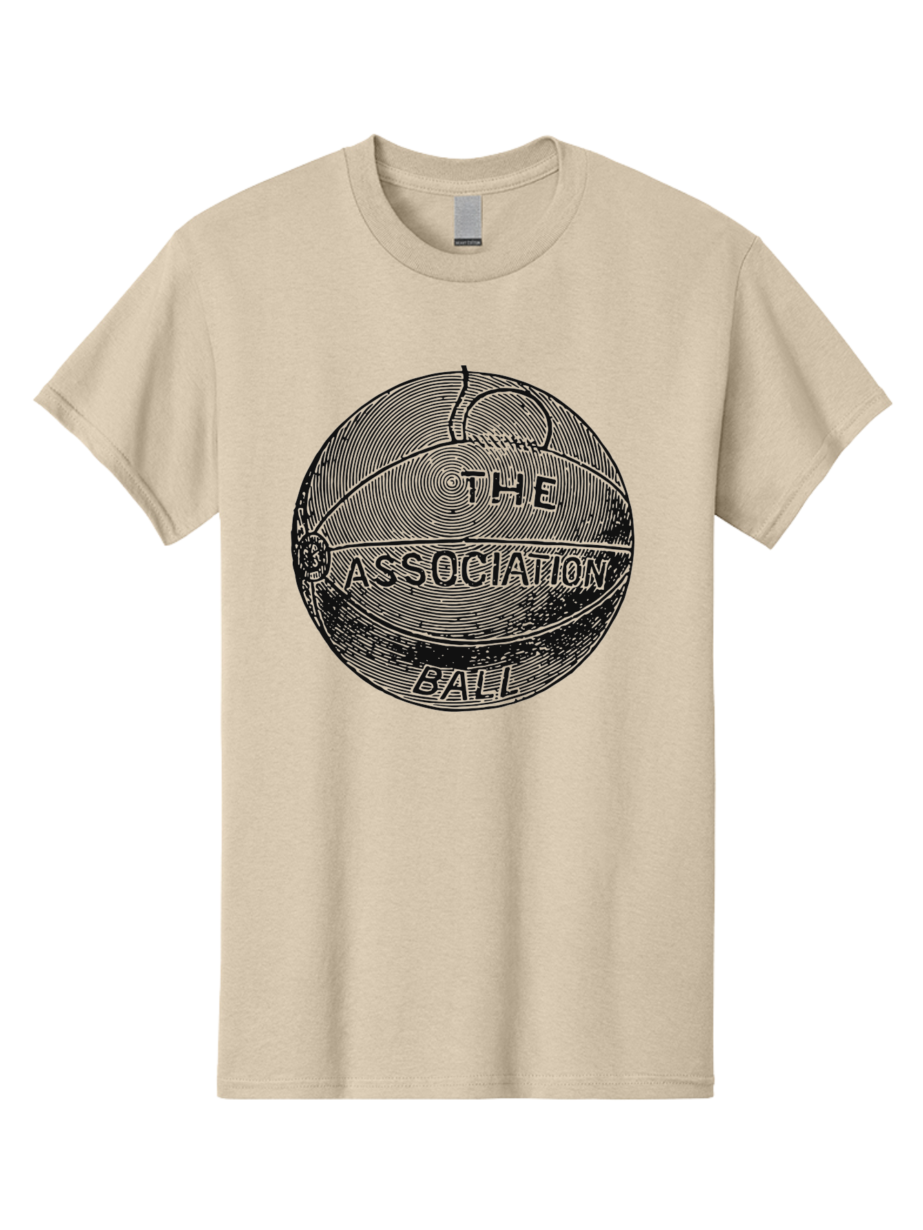 The Association Ball Men'S Graphic Tee, 100% Cotton, Comfortable Casual Summer Wear, Machine Washable, Vintage Basketball Illustration, Retro Sports Art, Circular Design, Textured Ball, Bold Typography, Nostalgic Feel, Classic Basketball, Aae693