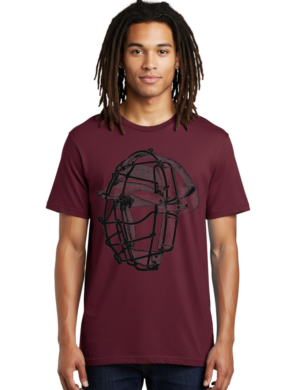 The Backstop Shield Men'S Graphic Tee, 100% Cotton, Comfortable Casual Summer Wear, Machine Washable, Baseball Catcher'S Mask, Protective Gear, Sports Equipment, Vintage Design, Classic Style, Catcher'S Protective Mask Aae694