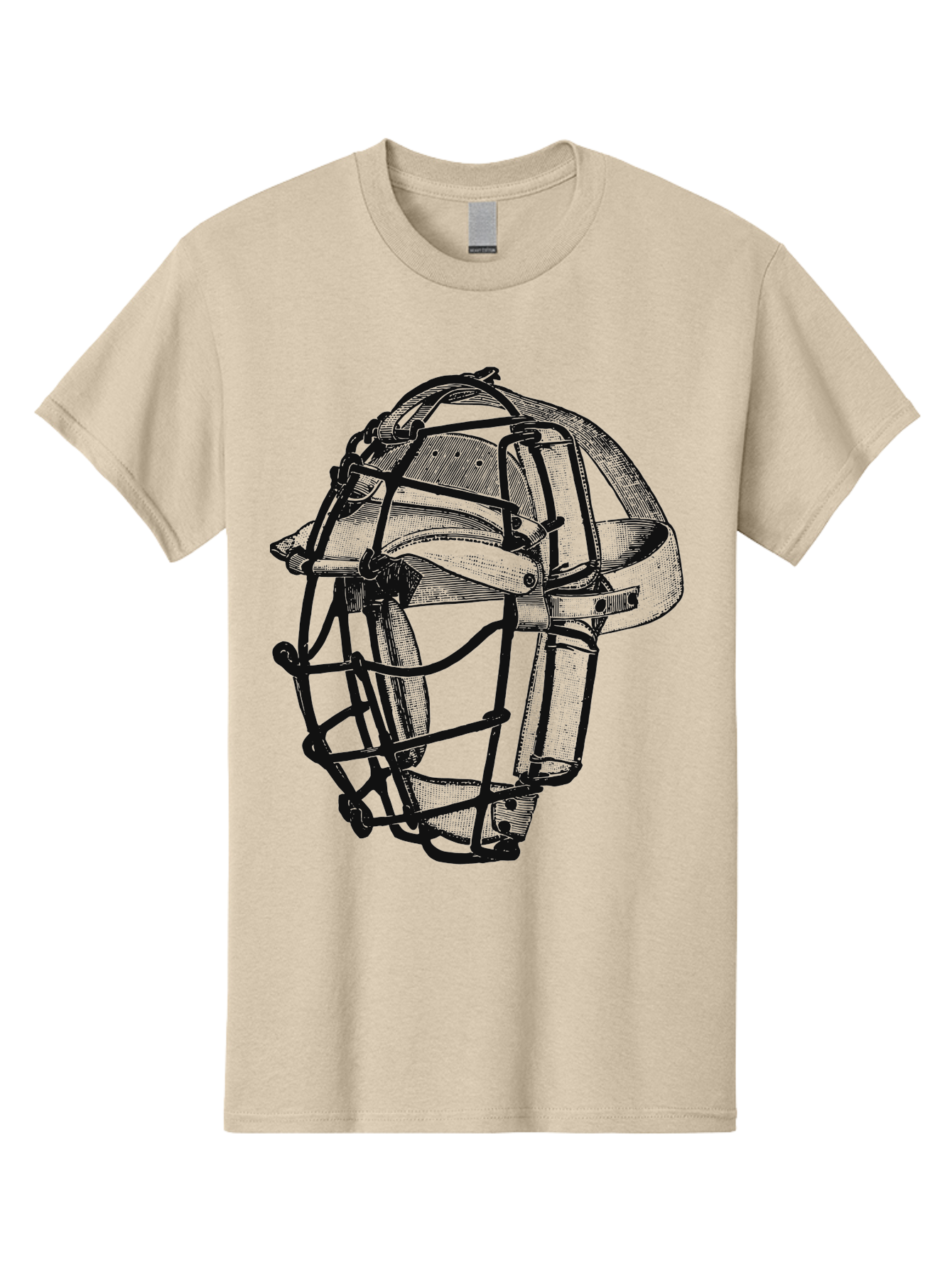 The Backstop Shield Men'S Graphic Tee, 100% Cotton, Comfortable Casual Summer Wear, Machine Washable, Baseball Catcher'S Mask, Protective Gear, Sports Equipment, Vintage Design, Classic Style, Catcher'S Protective Mask Aae694