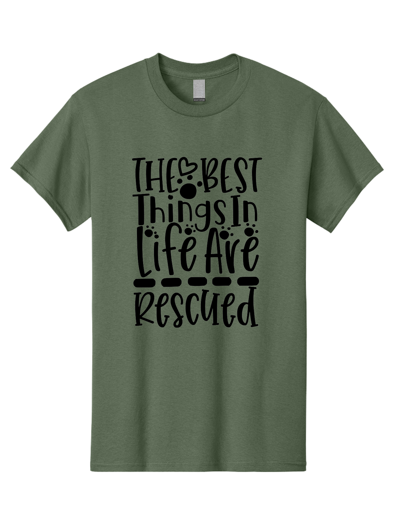 The Best Things In Life Are Rescued Men'S Graphic Tee, 100% Cotton, Comfortable Casual Summer Wear, Machine Washable, Animal Rescue, Rescue Pets, Adopt Don'T Shop, Pet Love, Animal Lovers, Inspiring Quotes, Heartwarming Messages, Paw Prints Aae695