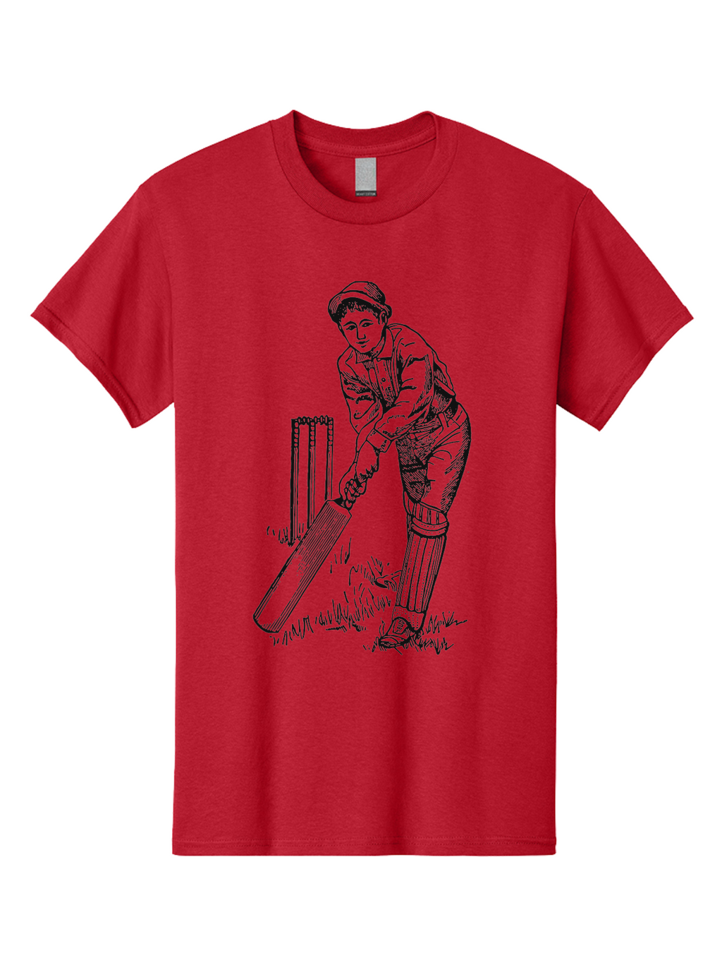 The Classic Batsman Men'S Graphic Tee, 100% Cotton, Comfortable Casual Summer Wear, Machine Washable, Cricket Player, Cricket Batsman, Cricket Bat, Cricket Wicket, Playing Cricket, Cricket Stance, Cricket Gear Aae697