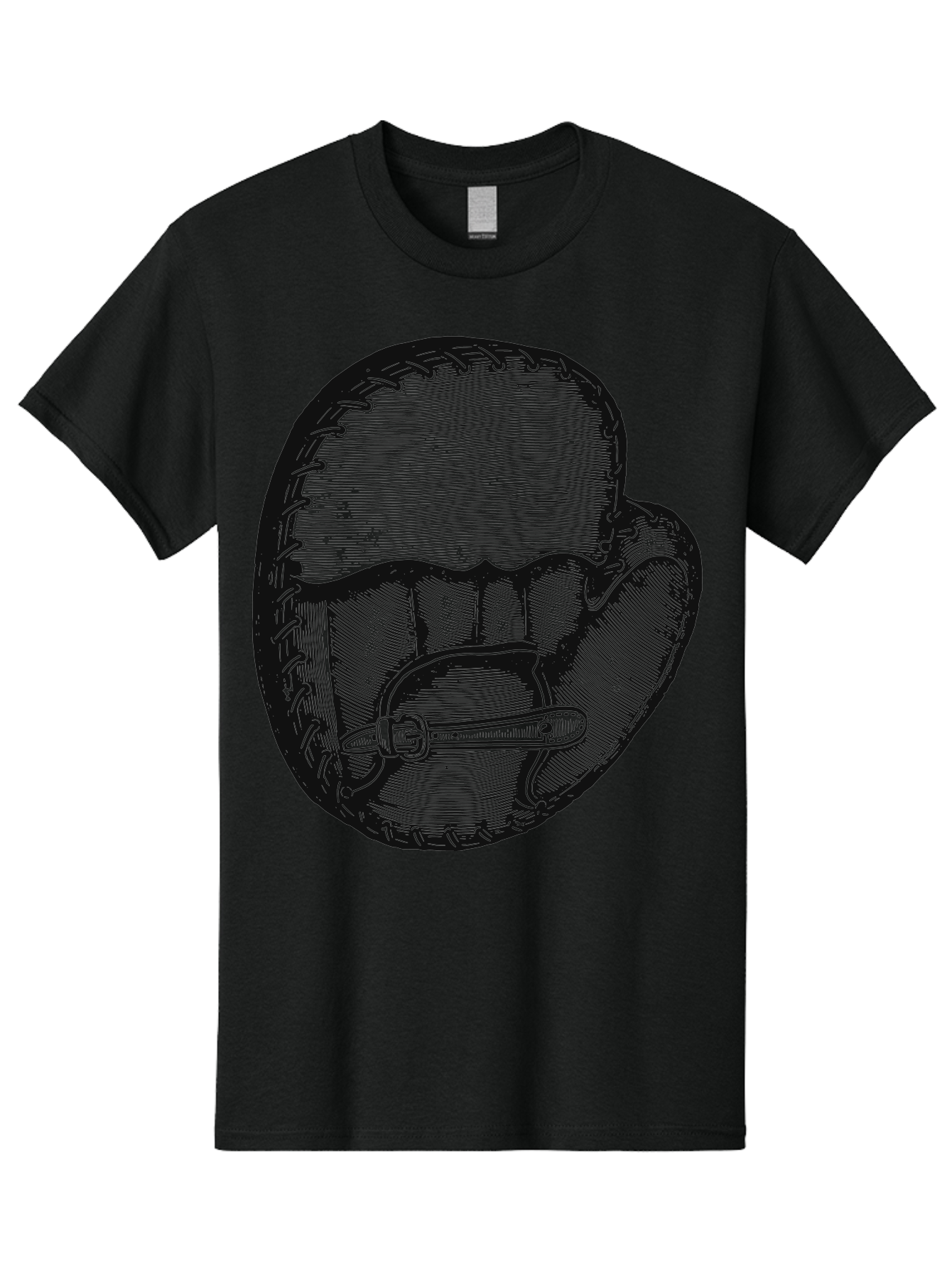 The Golden Glove Men'S Graphic Tee, 100% Cotton, Comfortable Casual Summer Wear, Machine Washable, Baseball Glove With Pocket Knife, Vintage Illustration, Retro Artwork, Crosshatching Technique, Nostalgic Feel, Baseball Theme, Aae705
