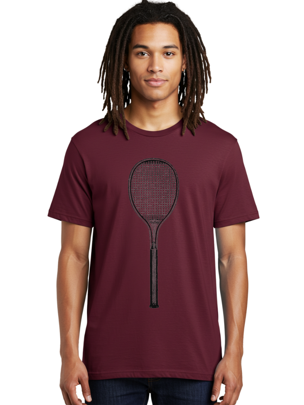 The Grand Slammer Men'S Graphic Tee, 100% Cotton, Comfortable Casual Summer Wear, Machine Washable, Tennis Racket, Sports Equipment, Tennis Gear, Racket Design, Tennis Player, Athletic Accessories Aae706