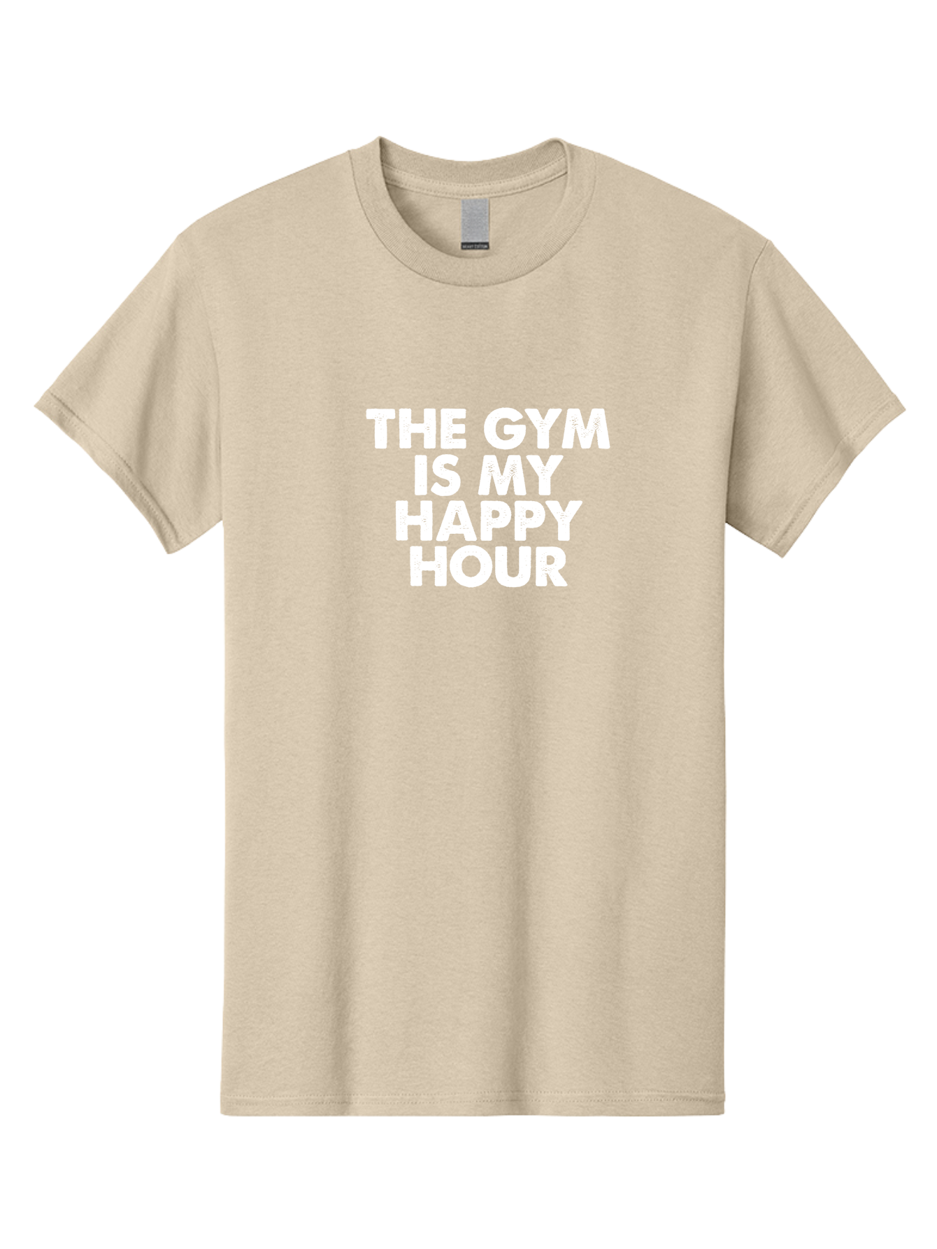 The Gym Is My Happy Hour Men'S Graphic Tee, 100% Cotton, Comfortable Casual Summer Wear, Machine Washable, Gym Motivation, Fitness Inspiration, Workout Encouragement, Gym Love, Happy Hour, Fitness Goals, Exercise Motivation, Healthy Lifestyle Aae709