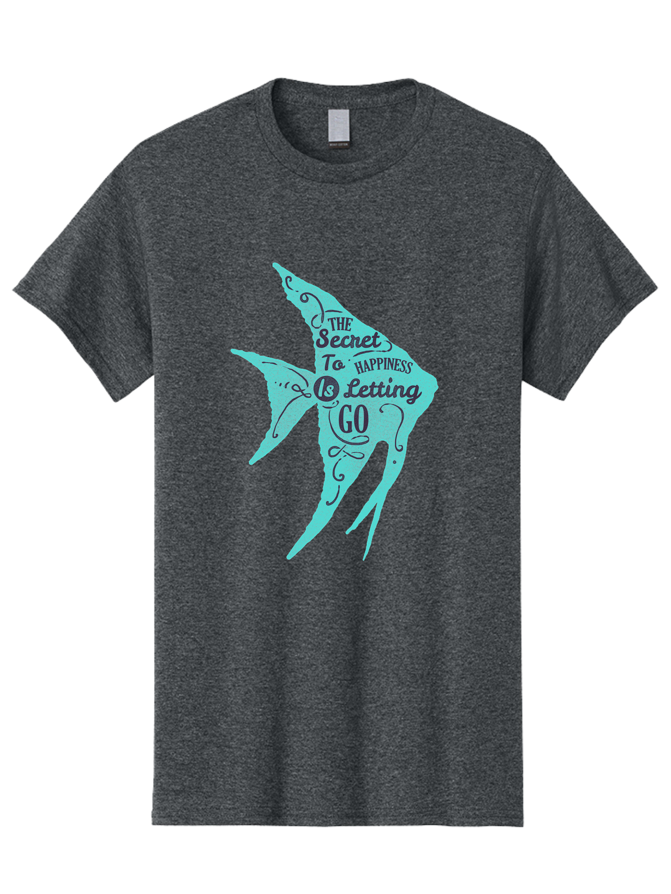 The Secret To Happiness Is Letting Go Men'S Graphic Tee, 100% Cotton, Comfortable Casual Summer Wear, Machine Washable, Motivational Quote, Inspirational Phrase, Letting Go, Happiness, Positivity, Uplifting Message, Mindfulness, Self-Care, Aae720