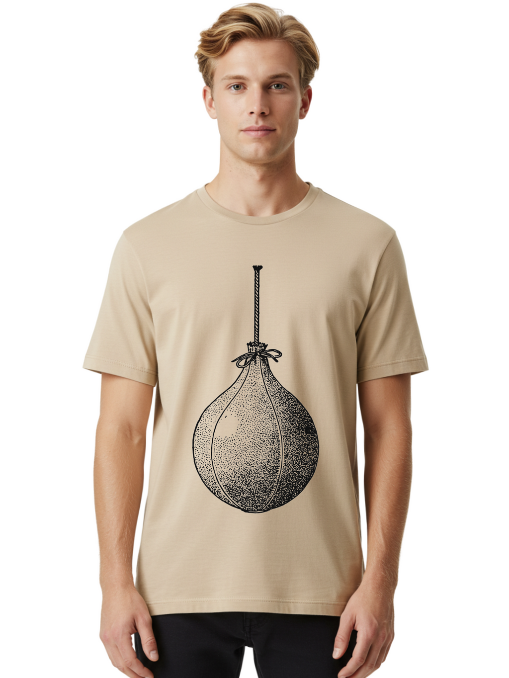 The Swinging Legacy Men'S Graphic Tee, 100% Cotton, Comfortable Casual Summer Wear, Machine Washable, Christmas Bauble, Hanging Ornament, Festive Decoration, Black Illustration, Stippled Art, Holiday Decor, Glass Ornament Aae723