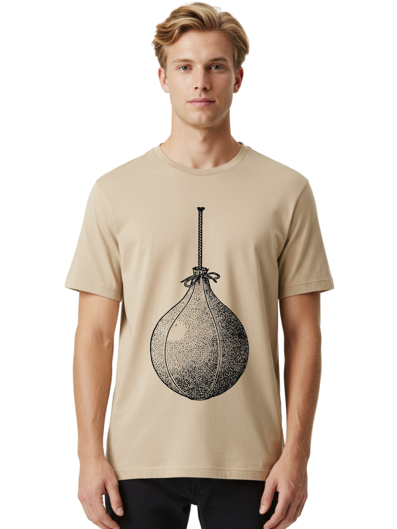 The Swinging Legacy Men'S Graphic Tee, 100% Cotton, Comfortable Casual Summer Wear, Machine Washable, Christmas Bauble, Hanging Ornament, Festive Decoration, Black Illustration, Stippled Art, Holiday Decor, Glass Ornament Aae723