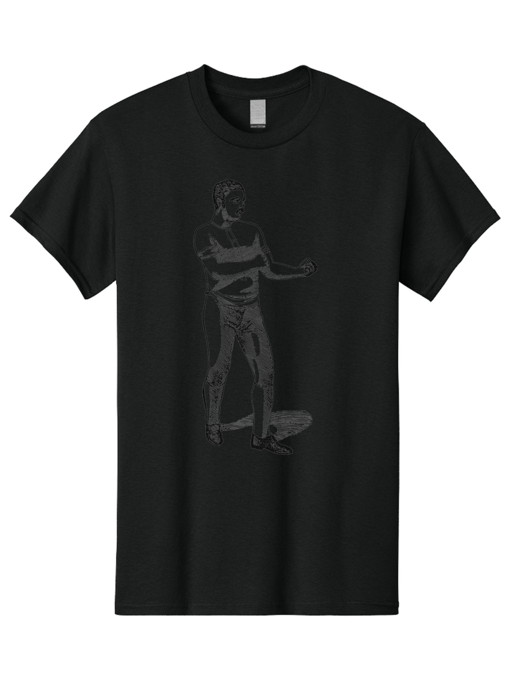 The Vintage Fighter Men'S Graphic Tee, 100% Cotton, Comfortable Casual Summer Wear, Machine Washable, Boxing Stance, Pugilist, Fighter, Boxing Gloves, Combat Sports, Martial Arts, Athletic Pose, Fighting Stance Aae724