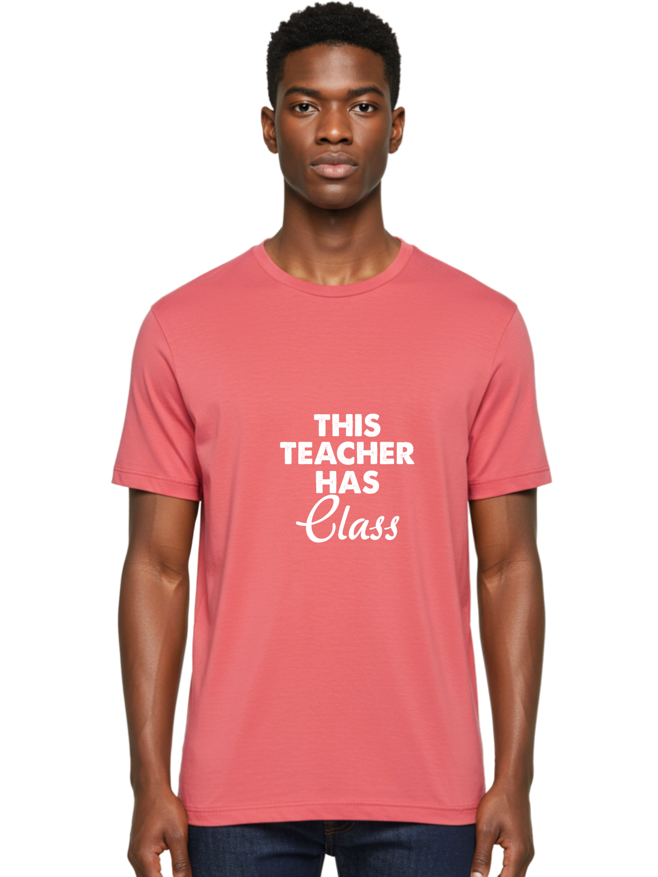 This Teacher Has Class Men'S Graphic Tee, 100% Cotton, Comfortable Casual Summer Wear, Machine Washable, Teacher Appreciation, Educational Humor, Classroom Inspiration, Teacher Pride, Funny Teacher Quotes, Classroom Decor, Teacher Gifts Aae734