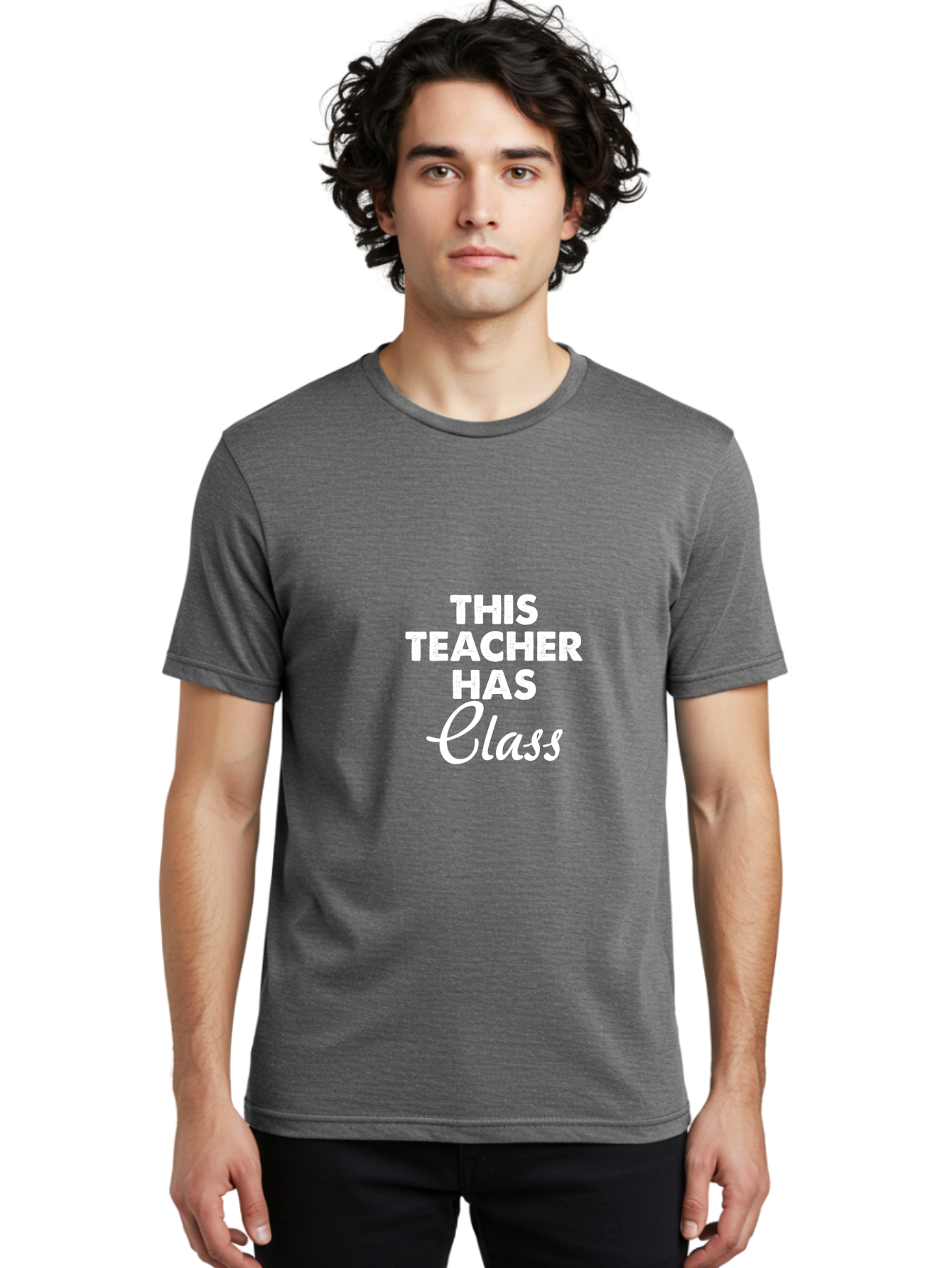 This Teacher Has Class Men'S Graphic Tee, 100% Cotton, Comfortable Casual Summer Wear, Machine Washable, Teacher Appreciation, Educational Humor, Classroom Inspiration, Teacher Pride, Funny Teacher Quotes, Classroom Decor, Teacher Gifts Aae734