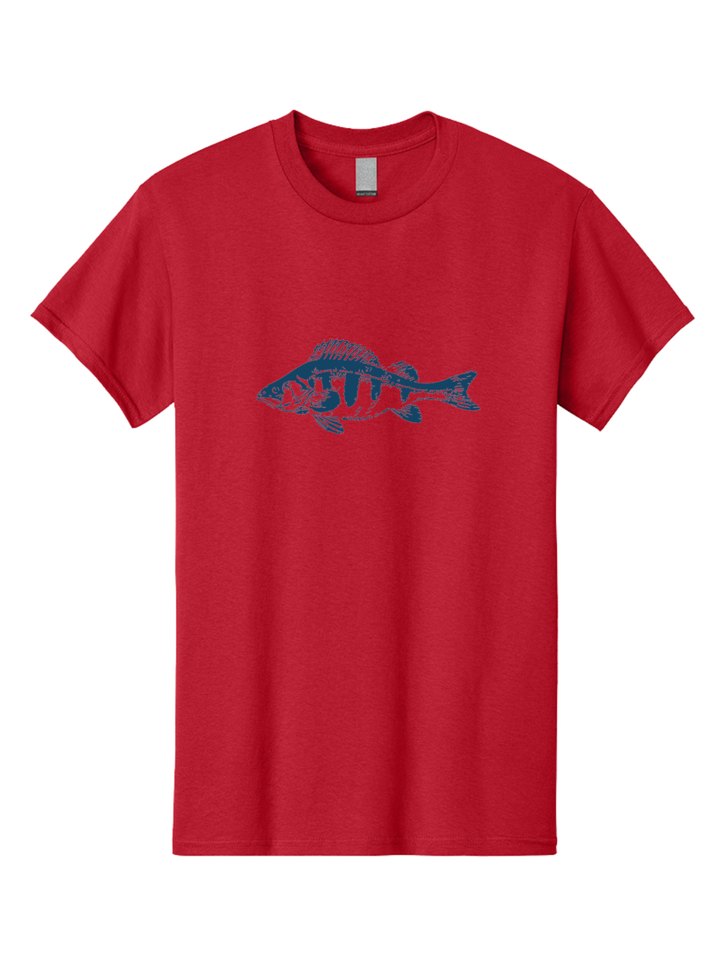 Thornfin Fish Men'S Graphic Tee, 100% Cotton, Comfortable Casual Summer Wear, Machine Washable, Bass Fish Illustration, Blue Fish Graphic, Striped Fish Design, Aquatic Life, Fishing Theme, Marine Species, Illustration Art Aae735