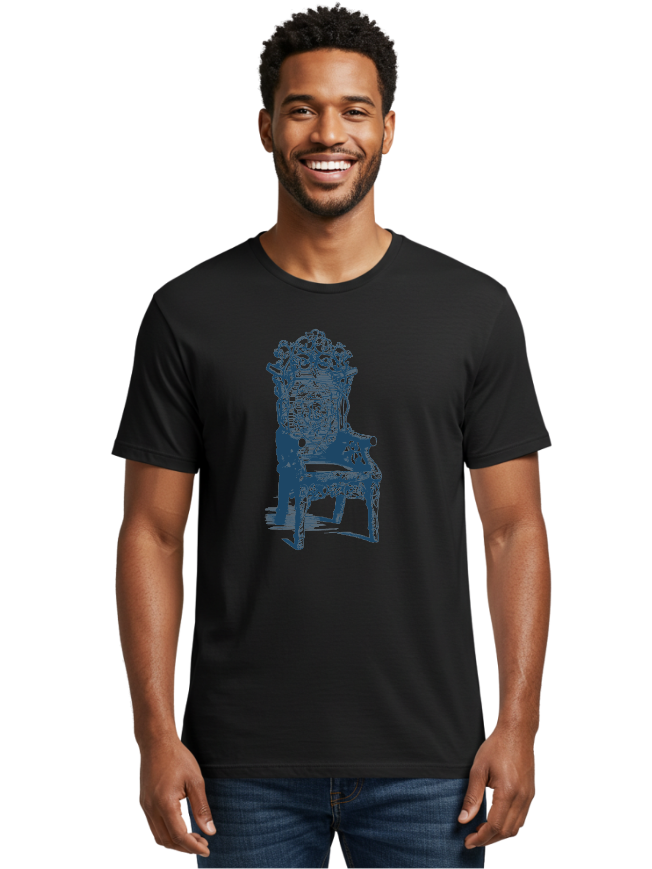 Throne Style Chair Men'S Graphic Tee, 100% Cotton, Comfortable Casual Summer Wear, Machine Washable, Ornate Chair, Luxurious Furniture, Intricate Carvings, Royal Seating, Regal Decor, Elegant Design Aae736
