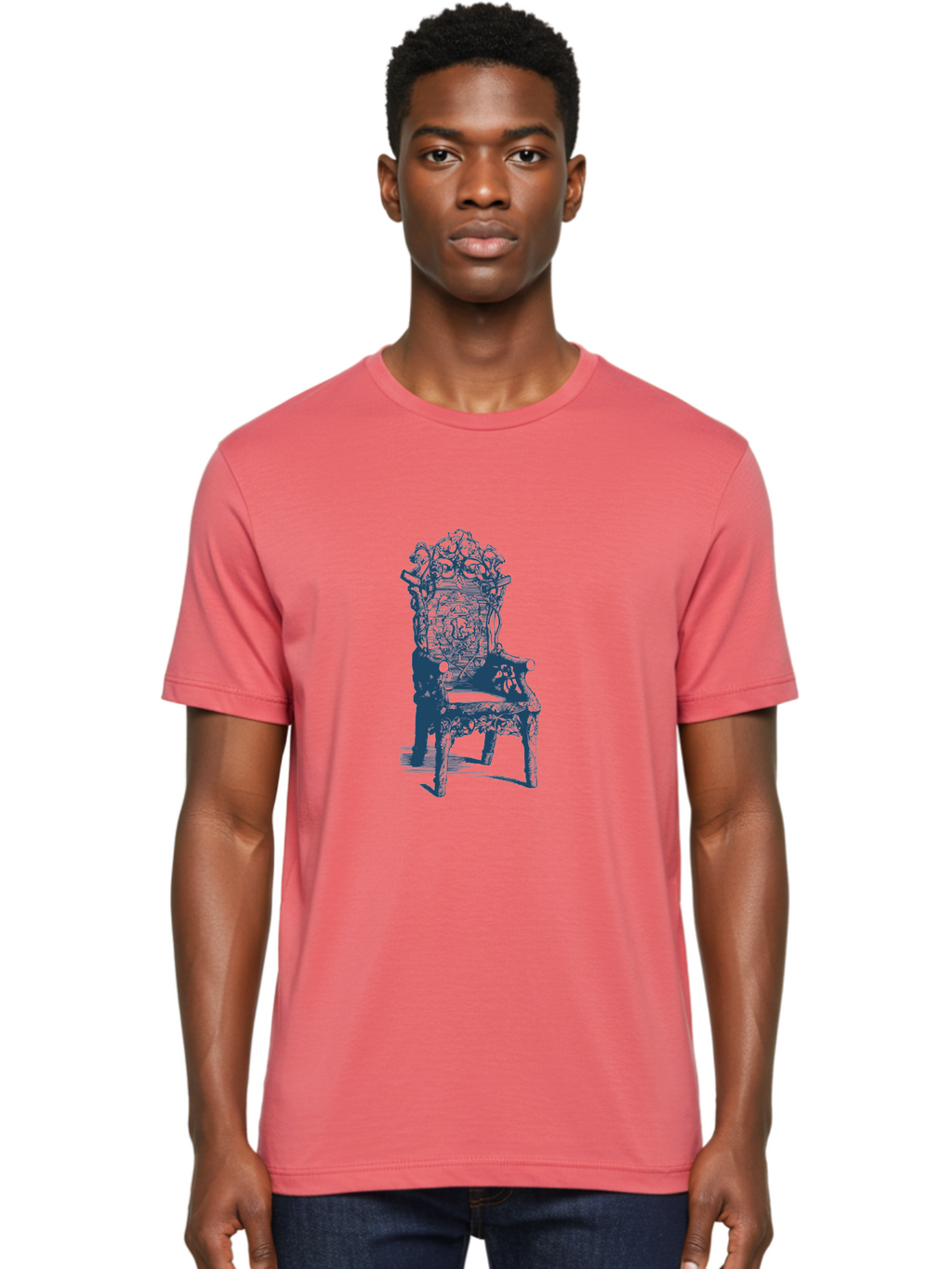Throne Style Chair Men'S Graphic Tee, 100% Cotton, Comfortable Casual Summer Wear, Machine Washable, Ornate Chair, Luxurious Furniture, Intricate Carvings, Royal Seating, Regal Decor, Elegant Design Aae736
