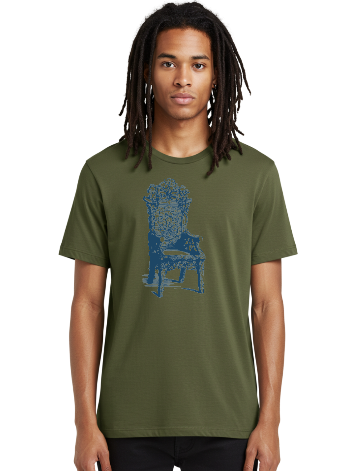 Throne Style Chair Men'S Graphic Tee, 100% Cotton, Comfortable Casual Summer Wear, Machine Washable, Ornate Chair, Luxurious Furniture, Intricate Carvings, Royal Seating, Regal Decor, Elegant Design Aae736