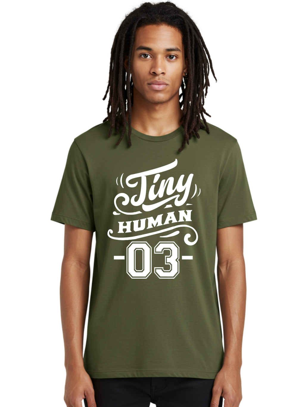 Tiny Human 03 White Men'S Graphic Tee, 100% Cotton, Comfortable Casual Summer Wear, Machine Washable, Tiny Human, Inspirational Quotes, Motivational Phrases, Bold Typography, Modern Design, Stylish Fonts, Trendy Graphics Aae744
