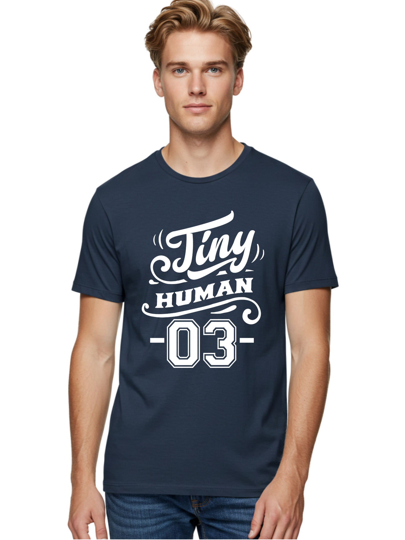 Tiny Human 03 White Men'S Graphic Tee, 100% Cotton, Comfortable Casual Summer Wear, Machine Washable, Tiny Human, Inspirational Quotes, Motivational Phrases, Bold Typography, Modern Design, Stylish Fonts, Trendy Graphics Aae744