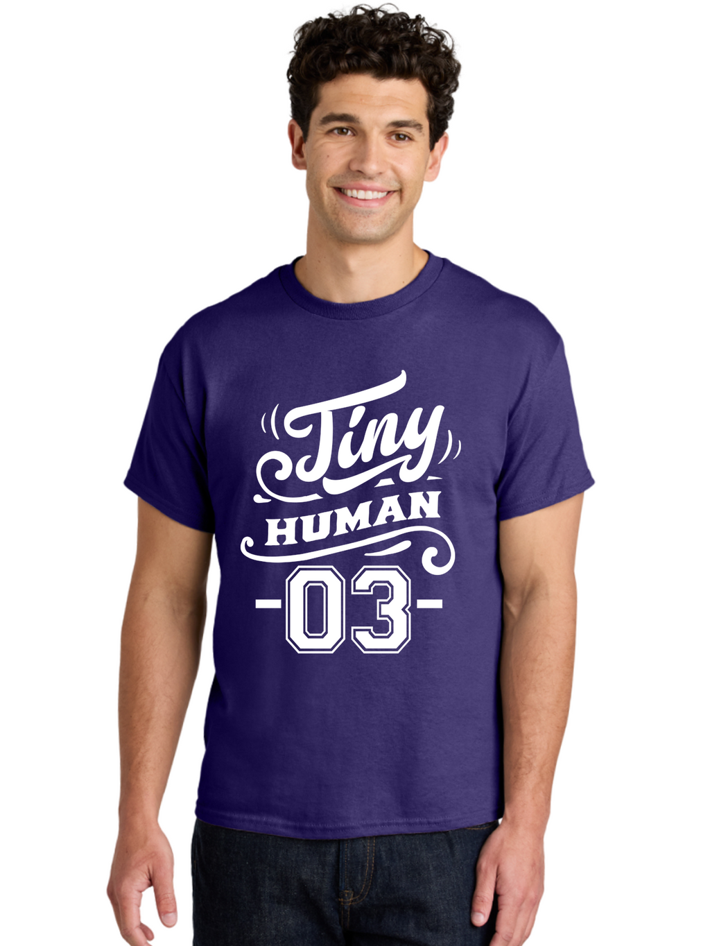 Tiny Human 03 White Men'S Graphic Tee, 100% Cotton, Comfortable Casual Summer Wear, Machine Washable, Tiny Human, Inspirational Quotes, Motivational Phrases, Bold Typography, Modern Design, Stylish Fonts, Trendy Graphics Aae744