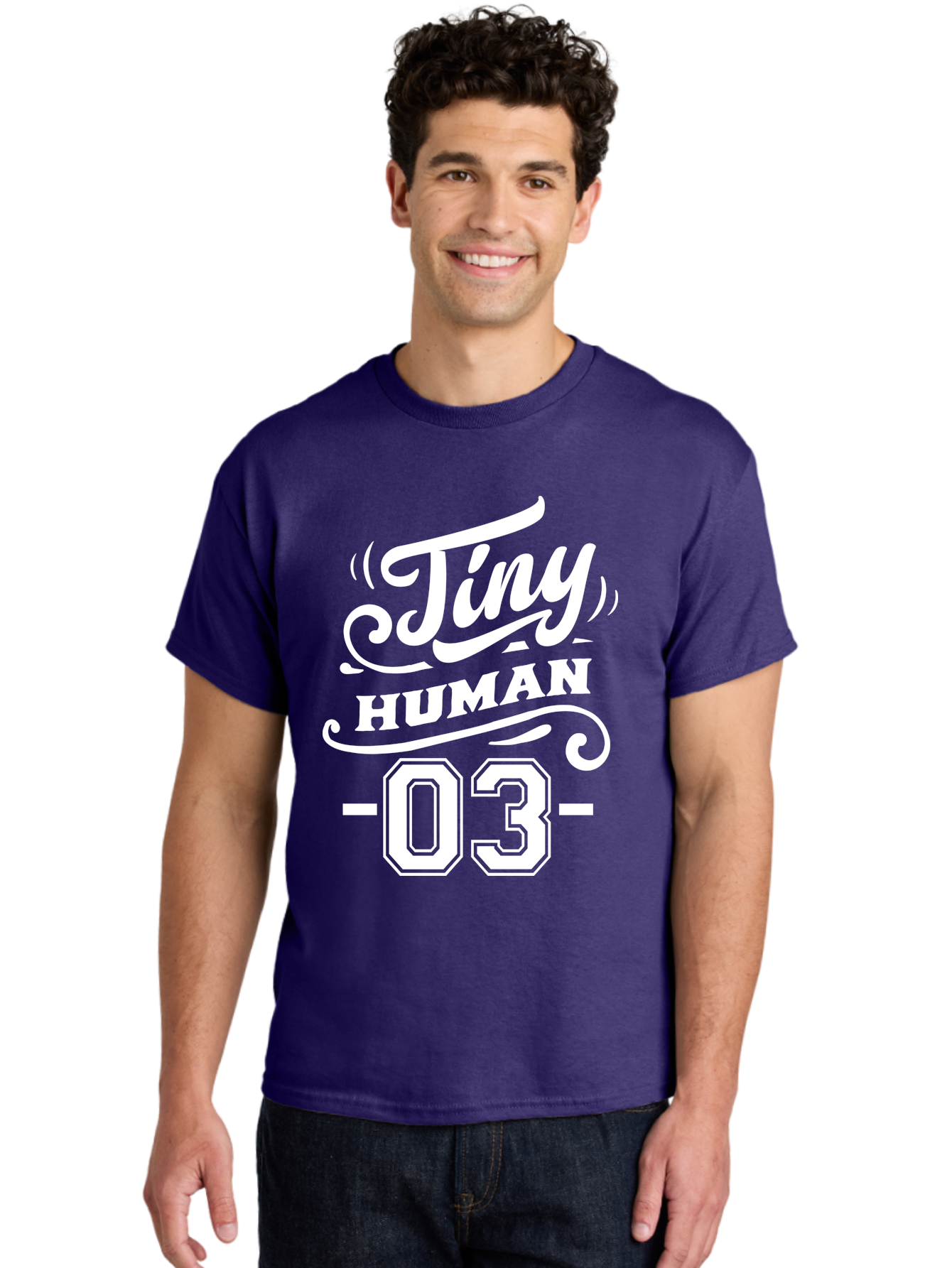 Tiny Human 03 White Men'S Graphic Tee, 100% Cotton, Comfortable Casual Summer Wear, Machine Washable, Tiny Human, Inspirational Quotes, Motivational Phrases, Bold Typography, Modern Design, Stylish Fonts, Trendy Graphics Aae744