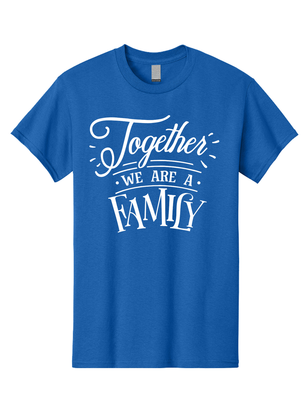 Together We Are A Family - White Men'S Graphic Tee, 100% Cotton, Comfortable Casual Summer Wear, Machine Washable, Family Unity, Togetherness, Family Bonding, Family Love, Family Values, Inspirational Quotes, Motivation, White Text, Aae746