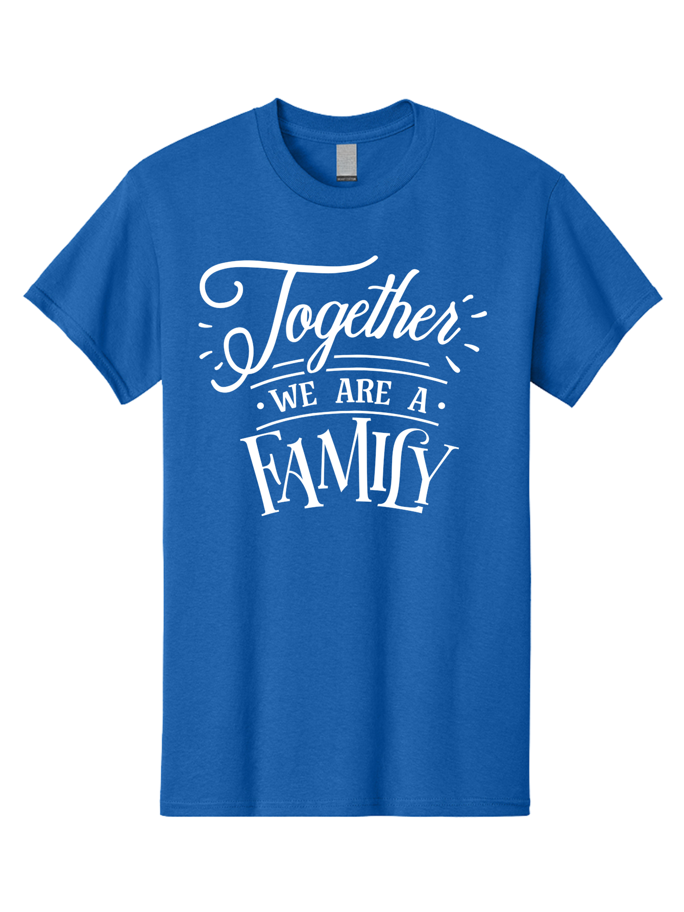 Together We Are A Family - White Men'S Graphic Tee, 100% Cotton, Comfortable Casual Summer Wear, Machine Washable, Family Unity, Togetherness, Family Bonding, Family Love, Family Values, Inspirational Quotes, Motivation, White Text, Aae746