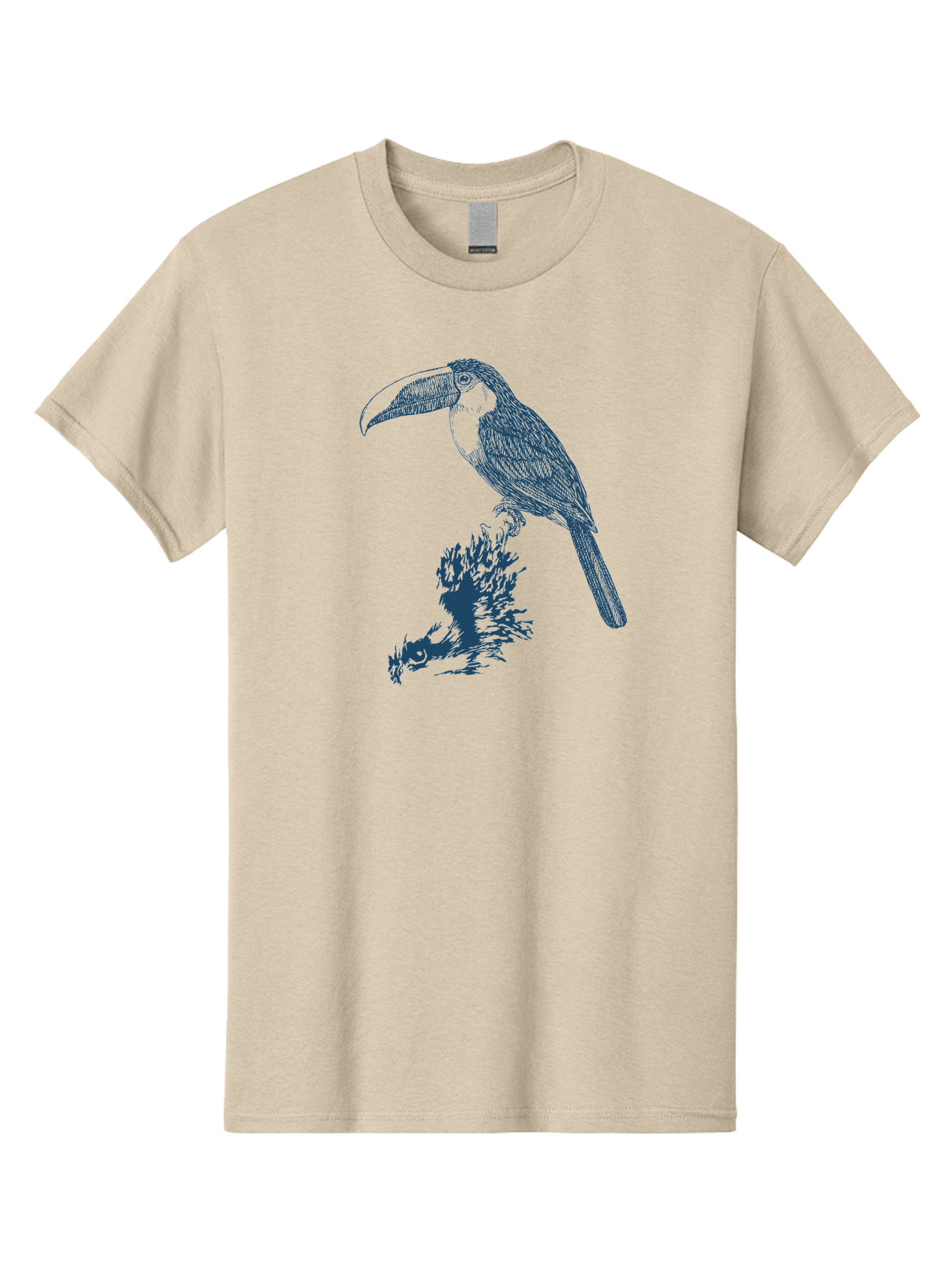 Toucan Roost Men'S Graphic Tee, 100% Cotton, Comfortable Casual Summer Wear, Machine Washable, Toucan Bird, Exotic Wildlife, Tropical Forest, Colorful Plumage, Large Beak, Bird Watching, Nature Lovers, Wildlife Art, Bird Illustrations, Aae749