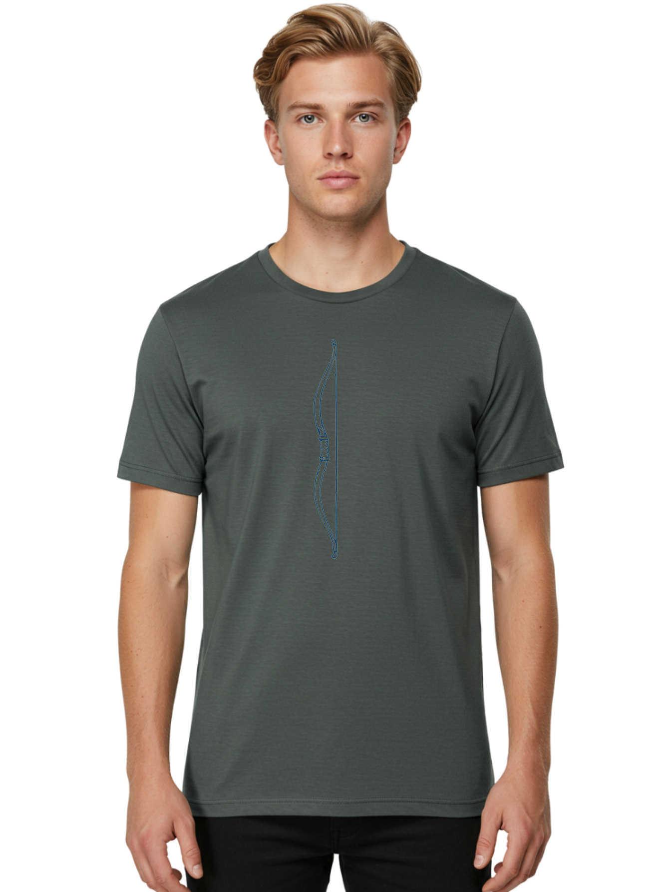 Traditional Hunting Bow Men'S Graphic Tee, 100% Cotton, Comfortable Casual Summer Wear, Machine Washable, Recurve Bow, Archery Equipment, Traditional Bow, Hunting Gear, Outdoor Sports, Precision Shooting, Bow Design Aae751