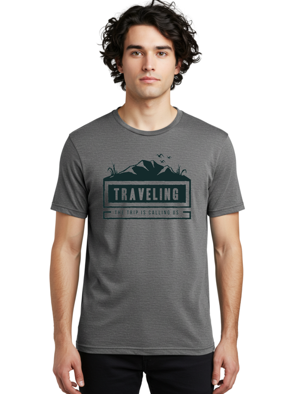 Traveling Men'S Graphic Tee, 100% Cotton, Comfortable Casual Summer Wear, Machine Washable, Travel Inspiration, Adventure Travel, Trip Planning, Wanderlust, Explore The World, Travel Blog, Travel Guides, The Trip Is Calling Us, Birds Flying, Aae753