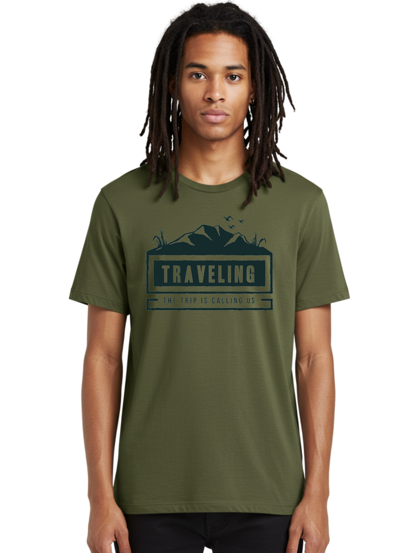 Traveling Men'S Graphic Tee, 100% Cotton, Comfortable Casual Summer Wear, Machine Washable, Travel Inspiration, Adventure Travel, Trip Planning, Wanderlust, Explore The World, Travel Blog, Travel Guides, The Trip Is Calling Us, Birds Flying, Aae753