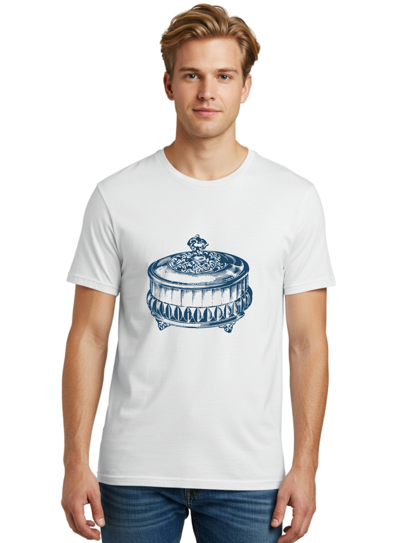 Trinket Box Men'S Graphic Tee, 100% Cotton, Comfortable Casual Summer Wear, Machine Washable, Intricately Designed Box, Ornate Details, Luxurious Container, Decorative Lid, Elegant Design, Fine Craftsmanship, Antique Style, Vintage Aesthetic Aae756