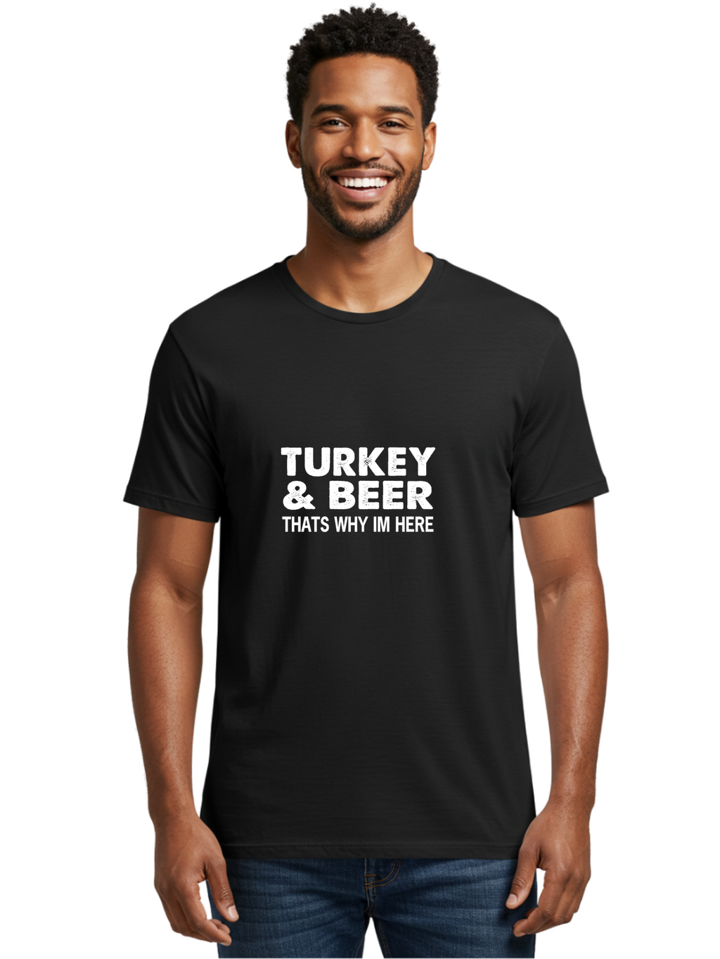 Turkey & Beer Men'S Graphic Tee, 100% Cotton, Comfortable Casual Summer Wear, Machine Washable, Thanksgiving Humor, Funny Quote, Funny Thanksgiving, Festive Vibe, Holiday Cheer, Funny Sayings, Humor, Funny Quotes, Funny Memes Aae760